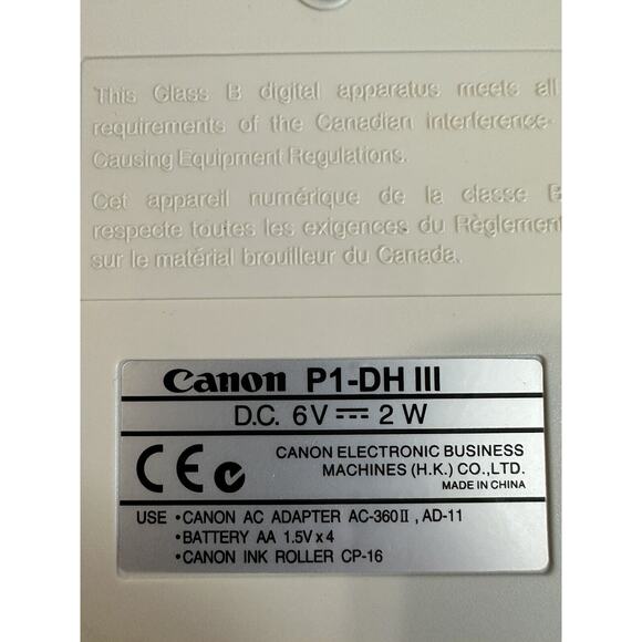 VTG Canon P1-DH III Palm Printing Receipt Calculator WORKING W/ Paper - Picture 6 of 9